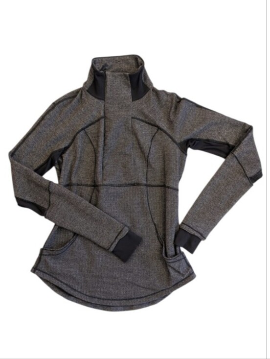 lululemon athletica Jackets & Blazers - Lululemon Herringbone Heather Gray Active Quarter-Zip Pullover